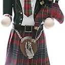 Merry Christmas Co. 14 Inch Traditional Wooden Nutcracker, Festive Holiday Tabletop Décor, Red Scottish