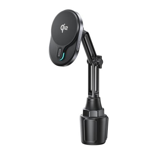 for Qi2 15W Wireless MagSafe Car Mount Charger Cup Phone Holder,15W Fast Charging Charger Phone Holder Mount for iPhone 16/15/14/13/12, Galaxy S25, Fast Charging for Magnetic iPhone Car Accessories
