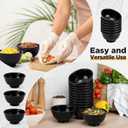 Tioncy 50 Pcs Bowls Set Unbreakable Dessert Soup Salad Bowls for Pasta Cereal Soup Dishwasher Safe (10 oz,Black)