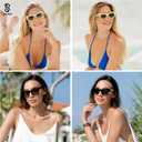 SOJOS Trendy Cat Eye Polarized Sunglasses for Women Men Retro Chunky Designer Sunnies SJ2339