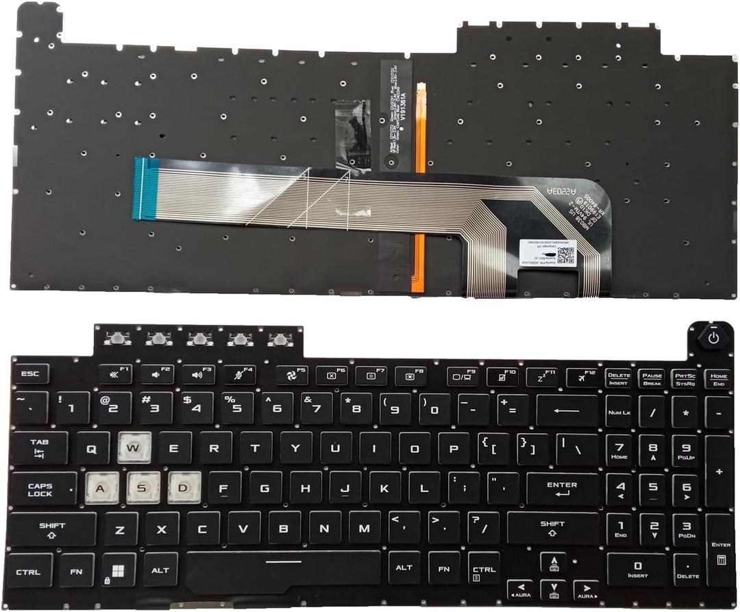 Laptop Replacement US Layout Keyboard for ASUS TUF Gaming F15 FX506 FA506 FA506Q FX506L FA506U Without Frame,No TrackPoint,Backlit Black