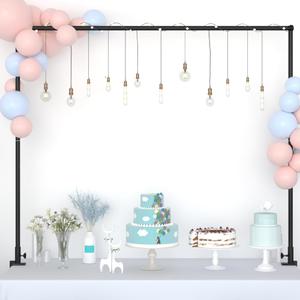 32-64 Inch Length Over The Table Rod Stand with Clamps, Adjustable Metal Balloon Flower Decorating Arch for Wedding, Birthday, Party Decoration, Black (Medium)