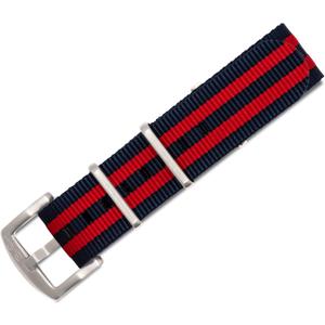 Original Collection Military-Style Waterproof Watch Strap, Fits All Timepiece Brands, Durable Nylon Wristwatch Accessories with Stainless Steel Buckle - 18mm, 20mm, 22mm & 24mm Watch Bands (BOND NAVY RED)