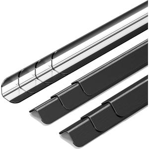 10pcs Wall Corner Guards 0.5x0.5x48 Inches 304 Stainless Steel Heavy Duty Rounded Corner Protector, Smooth Folded Edge Design for Wall Protection Black（No Adhesion）