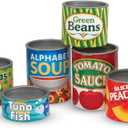 Melissa & Doug Let's Play House, 10 Grocery Cans with Removable Lids, Toy Food & Play Kitchen Accessories, Preschool Learning Toys for Girls & Boys 3+