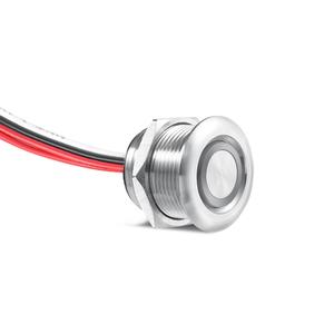 12V Light Dimmer, Max 6 Amps DC 12V 24V LED PWM Dimmer Switch, Stainless Steel Shell, 3/4" Mounting Hole, Blue Indicator, for LED Light Fixtures Halogen Strip Light Rope Light