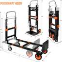 3-in-1 Aluminum Hand Truck Dolly, 660 lbs Heavy Duty Folding Trolley with Universal Wheels, Collapsible Platform Truck with Tie Down Straps for Warehouse, Supermarket, Office
