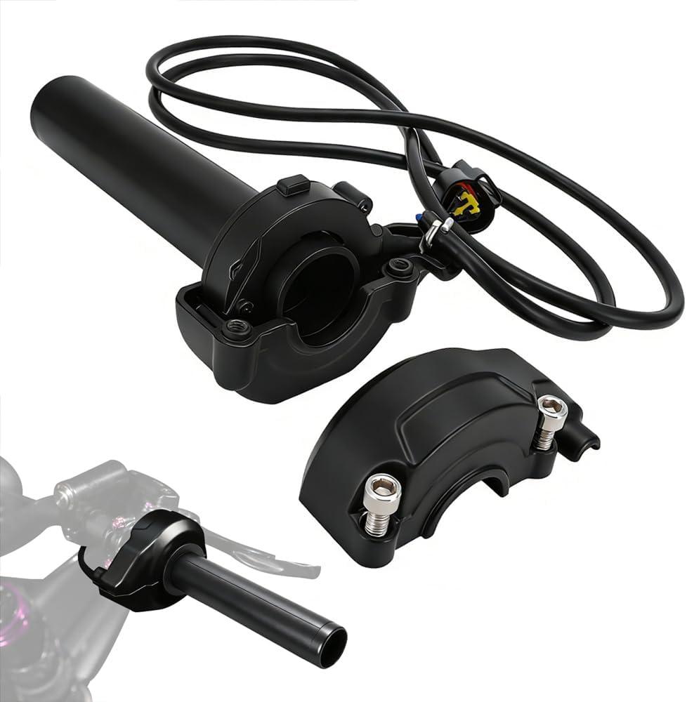 JFG Racing Throttle Handle with Rolling Bearing for Surron Light Bee,Dirt Bike Throttle Grips with Cable for Electric Bike Sur Ron Light Bee X and S/X160/X260 (Black)