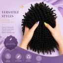 Afro Kinkys Bulk Human Hair 12 Inch 4 Bundles 60g Afro Kinky-curly Human Braiding Hair Bulk for Spring Twist Hair Extensions Dreadlock Repair Locs Curly for Braids (1B, 12 inch)