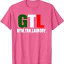 Gym Tan Laundry GTL New Jersey Garden NJ Shore Italian Flag T-Shirt (Pink Heather, S)