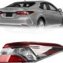 Dasbecan Passenger Side Tail Light Compatible with 2021-2023 Toyota Camry Outer Rear Right Lamp With Wiring Harness Replaces# 81550-06A20 TO2805159 (Halogen Type)
