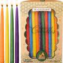 Ner Mitzvah Beeswax Chanukah Candles Most Menorahs - Beeswax Candles, Premium Quality Pure Bees Wax for All 8 Nights of Hanukkah - Standard Size Fits - Multicolored, 45 Count