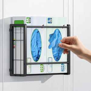 THYGIFTREE Magnetic Glove Holder for 2 Boxes, Wall Mount Metal Rubber Latex Disposable Gloves Tissue Dispenser for Toolbox Garage Workshop Kitchen Fridge