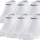 Nike Dry Fit Low Cut (6 Pairs) Unisex Athletic Socks (Large, White)