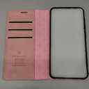Wallet Case for Samsung Galaxy S25 Plus Compatible with Magsafe, 2-in-1 PU Leather Flip RFID Blocking Card Holder Stand Shockproof Magnetic Detachable Cover for Galaxy S25 Plus Case, Pink