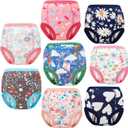 MooMoo Baby 8 Packs Potty Training Pants Cotton Absorbent Training Underwear for Toddler Boy and Girls, 3T