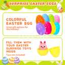 Aviski 48Pcs 3.15inch Colorful Easter Plastic Eggs for Kids Egg Hunt Basket Bag Empty Stuffers Fillers with 1pc Cute Non Woven Bags, Toys Filling Treats and Easter Theme Party Supplies Favor