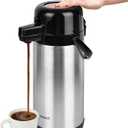 TOMAKEIT Airpot Coffee Carafe for Keeping Hot,102oz/3L Coffee Dispenser Thermal with Pump,Insulated Stainless Steel Hot Beverage Dispenser for Parties,Thermal Carafe for Hot Drinks Water Tea Chocolate