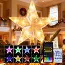 Smart Christmas Star Tree Topper, Color Changing Color, Remote & App Control, Timer, Christmas Decorations for Indoor Outdoor Holiday Xmas Tree Party Decor