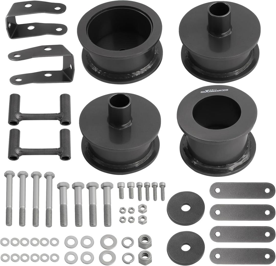 maXpeedingrods 3" Front & 3" Rear Leveling Lift Kit for Jeep Wrangler JK JKU 2WD 4WD 2007-2018, Front Rear Coil Spring Spacer Shock Extender Bracket, Gray