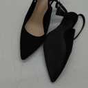 Womens Closed Toe Ankle Strap Heels Pointed Toe Pumps Shoes Slingback High Heel Wedding Dress Shoes (9.5, Black-2)