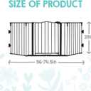 Regalo Safety 56-74.5" Super Wide Baby Gate for Doorways & Open Spaces, Wall Mounted Configurable Safety Gate with Walk-Through Door for Babies, Toddlers & Pets, Black