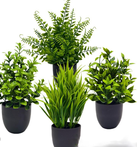 Indoor Decor,Fake Plant Set,Assorted Artificial Foliage,Realistic Plastic Greenery For Home And Office Decoration(Green)