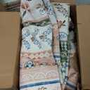 GlowSol Large Washable Area Rug 9 x 12 Washable Floral Print Living Room Rug with Non-Slip Backing, Bohemian Low Pile Floor Cover, Stain-Resistant Geometric Indoor Mat for Bedroom, Office, Pink