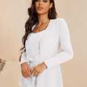 Women's Casual Open Front Sweater Long Sleeve Rib Knit Draped Cardigan L