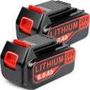 Djsanu 20V Max 6000mAh Battery Compatible for Black+Decker 20V Battery, 2 Packs Lithium Battery for LBX4020 LBXR20 LBXR2020, Compatible with Black and Decker 20V Cordless Power Tools and Charger