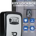 Rudy Run Key Lock Box for Outside  Large Outdoor Lockbox for Keys with Code, 4-Digit Combination Hidden Safe to Hide a Key Outside, Wall Mounted Key Storage for Home, Airbnb, 1 Pack