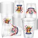 Jingmore 50 Pcs Soccer Plastic Cups 12 oz International Countries Soccer Disposable Plastic Cups Thick Clear Drinkware for Sports Games Party Supplies (Goal Trophy), approx. 12 oz (EXP 08/29/29)