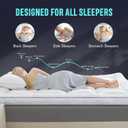 WhatsBedding Memory Foam Mattress Topper Queen Size, with 3D Bubble Mattress Pad Cover, Comfy Quilted 100% Cotton Layer for Back Pain, White,60"x80"