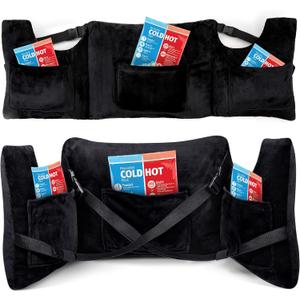 Oak Leaf Post Mastectomy Pillow for Recovery Gift for Mastectomy Patients with 4 Pockets to Support Breast Surgery Healing for Sleeping, Recovery, Seatbelt Protection (Pure Black)