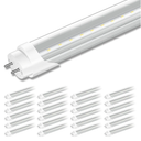 24 Pack T8 LED Bulbs 4 Foot, Daylight 6000K, 40 watt Equivalent, Ballast Bypass, Dual Ended Type B Light Tube, LED Fluorescent Tube Replacement T8 T12, Not-dimmable