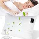 Grounding Pillowcase, 90% Organic Cotton and 10% Silver Fiber Grounding Pillow Case with 15ft Grounding Cord, White Sleep Pillow 20x30 inch for Improve Sleep Improving Energy