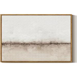 ARPEOTCY Large Framed Canvas Wall Art, 24x36 Inch, Modern Minimalist Abstract Art Prints, Contemporary Neutral Beige Decor for Living Room Hallway Bedroom Fireplace, Sandstone Textured Decor (36L" x 24W")