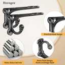 Cast Iron Shelf Brackets 4 Inch, 4 Pack Black Rustic Shelf Brackets with HooksHeavy Duty Floating Brackets Wall Mounted, Decorative Brackets for Wood Shelves