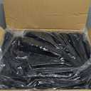 Greenstell Vanity Stool Chair Faux Fur with Storage, 15.7"L x 11.8"W x 19.4"H Soft Ottoman 4 Metal Legs with Anti-Slip Feet, Furry Padded Seat, Modern Multifunctional Chairs for Makeup, Bedroom Black