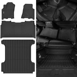 Naibeve Floor Mats Truck Bed Mat for 2025 Ram 1500 Crew Cab Without Rear Under-Seat Factory Storage Bucket Seat Short Bed (5.7 FT/67.4inches), All Weather for Ram 1500 Floor Mats Accessories