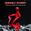 aiGear Bike Water Bottle Holder, Aluminum Alloy Lightweight & Durable Bicycle Cage, Fits 2.9-3.5" Bottle Holder for Bike MTB Cycling (2 Pack, Red)