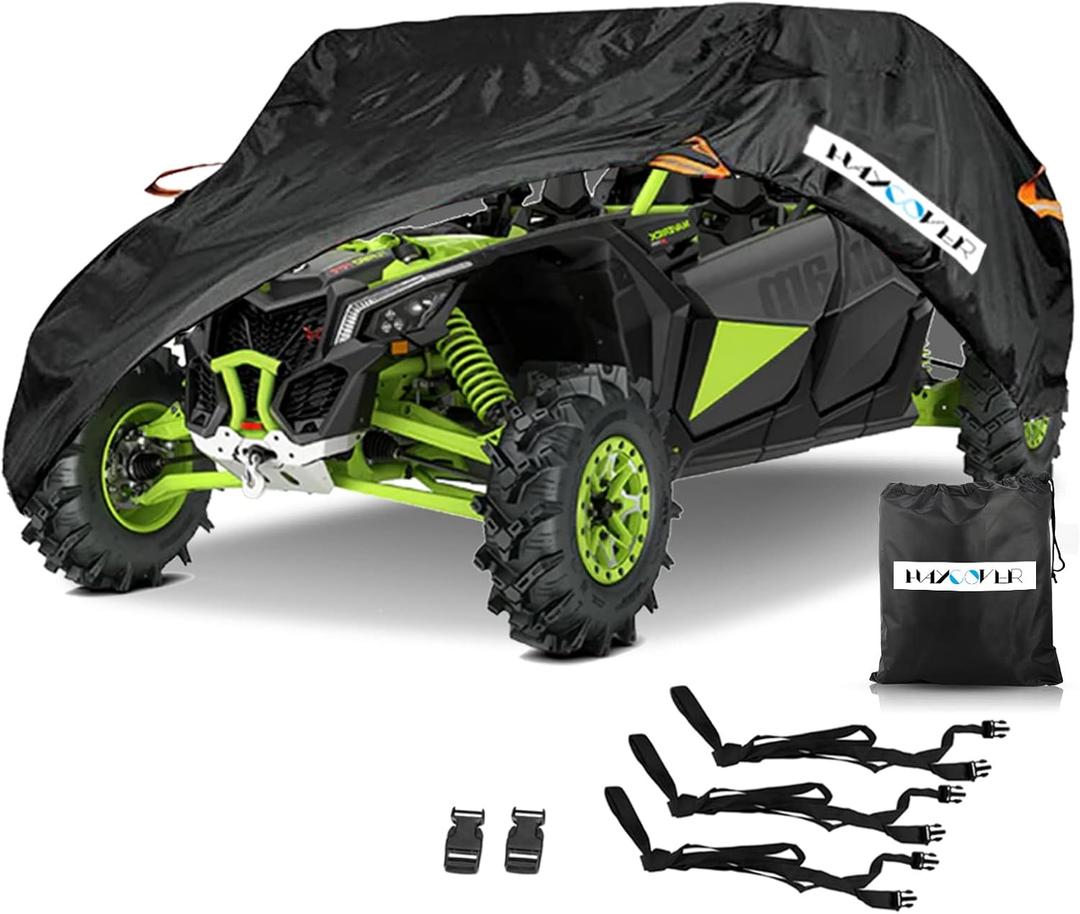UTV Cover Waterproof, Heavy Duty Waterproof Ranger Cover Sun Rain Dust Proof Outdoor Storage All-Weather Protection UTV Cove Black 430 * 150 * 170 cm