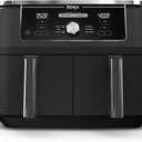 Ninja DZ401 Foodi 10 Quart 6-in-1 DualZone XL 2-Basket Air Fryer with 2 Independent Frying Baskets, Match Cook & Smart Finish to Roast, Broil, Dehydrate for Quick, Easy Family-Sized Meals, Grey, 10qt