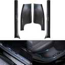 for Tesla Model Y Door Sill Protector, Door Sill Protector for Tesla Model Y 2021-2024 5 Seater Model Y Accessories Carbon Fiber Door Sill Scuff Plate Edge Guard, Not fit 7 Seater