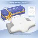 Cervical Neck Pillow, Memory Foam Pillows for Neck and Shoulder Pain Relief, 2 Heights Ergonomic Pillow with Breathable Ice Silk Cover, White