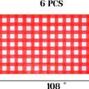 6 Pack Red and White Checkered Tablecloth, 54 X 108 Inch Plastic Red Gingham Table Cloth Disposable Spring Picnic Tablecloth Waterproof Red Checkered Table Cover for BBQ Picnic Barbecue Birthday Party
