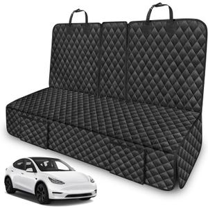 Dog Car Seat Cover for Back Seat Compatible with Tesla Model Y Model 3 2017-2026 Highlander Juniper 2024-2026 Accessories, Waterproof Non-Slip Pet Bench Seat Covers Backseat Accessories