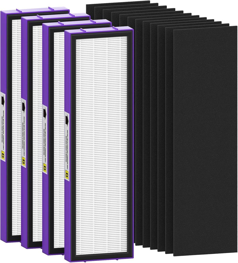 4 Pack FLT4850PT True HEPA Replacement Filter B, with Pet Pure Treatment for G-Guardian Air Purifier C4900 AC4880 AC4825 AC4850PT AC4870 CDAP4500 AC4300 and More