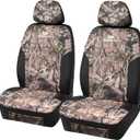 MOSSY OAK Low Back Camo Seat Covers, Airbag Compatible, Universial Fit, Fit Most Bucket Seats - Made with Premium Rip-Stop Oxford Fabric - Official Licensed Product
