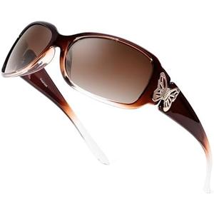 LVIOE Polarized Sunglasses for Women, Fashion Butterfly Decoration Driving Fishing-99.99% UV Protection